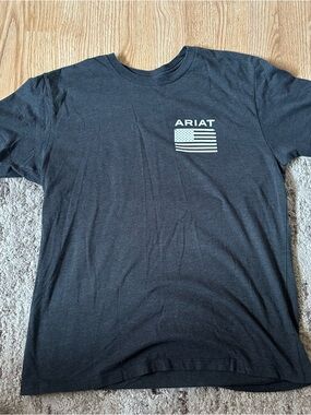 Ariat Black Short-Sleeve Tee with White Flag Logo
